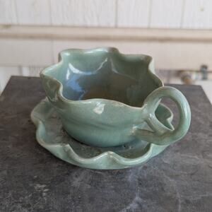 Home Decor Ceramic Coffee Tea Mug Handmade Green